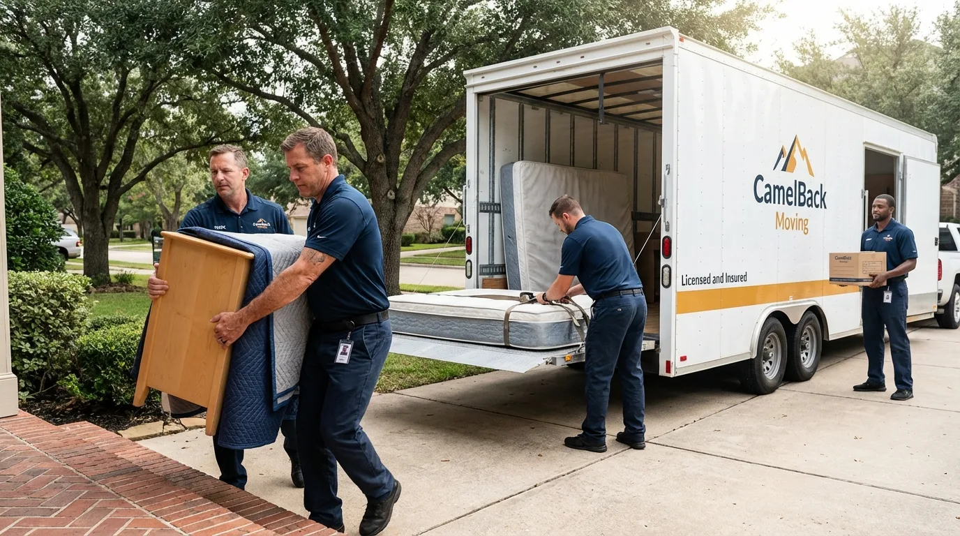 Crew loading residential truck for cross-state move from Ulysses, KS